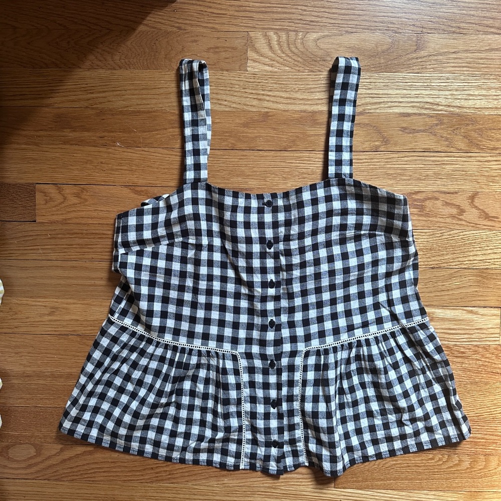 Sezane Laurette Black and White Gingham Blouse - Picture 2 of 4
